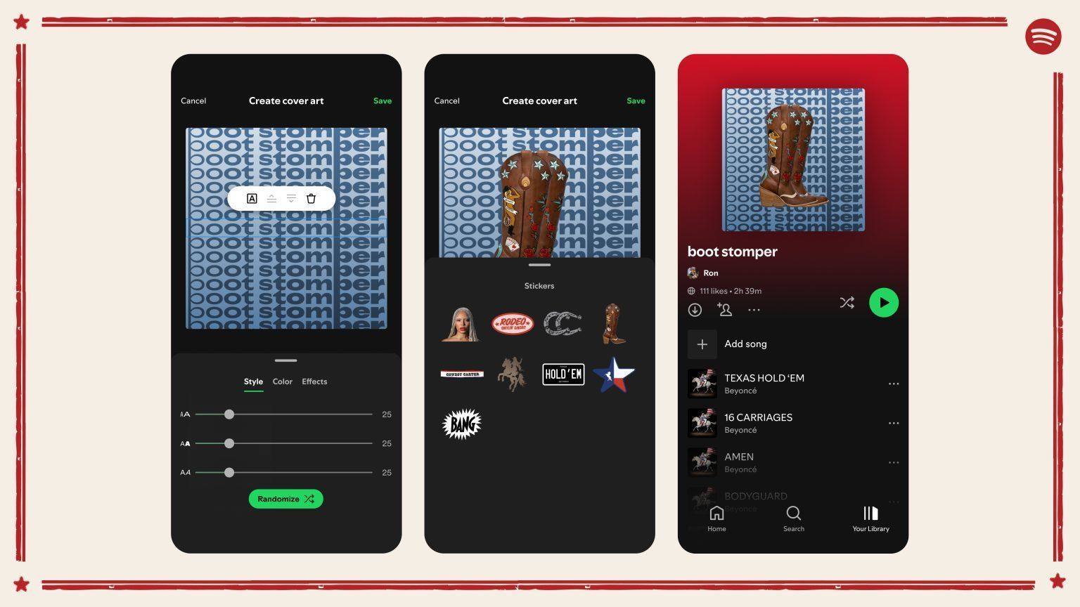 “Cowboy Carter”: veja como usar figurinhas especiais de Beyoncé no Spotify
